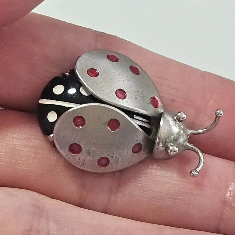 Beau Sterling Silver Vintage Lady Bug Brooch